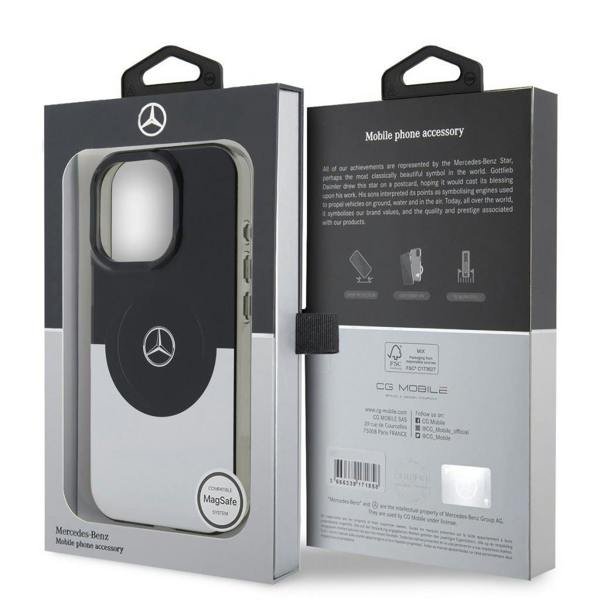 Mercedes Double Layer Case with MagSafe for iPhone 16 Pro Max 6.9" Black/Silver - MEHMP16X23HBIGK