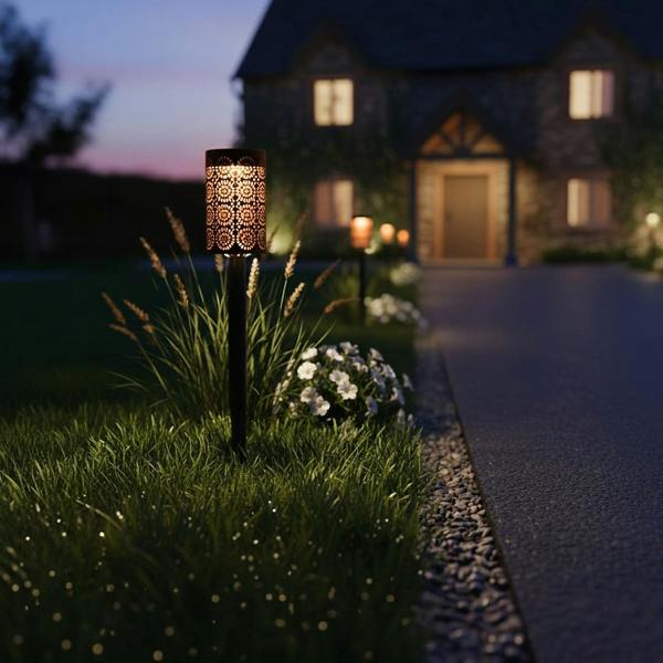 Milagro Solar Lamp Decor 3000K Ip44 4Pcs Black
