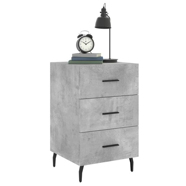 Berkfield Bedside Cabinet Concrete Grey 40x40x66 cm Engineered Wood