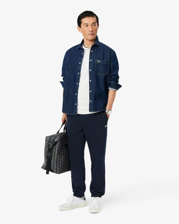 Lacoste Regular Fit Mens Fleece Sweatpants - Navy Blue 166 | CHO | Designer Mens Sweatpants