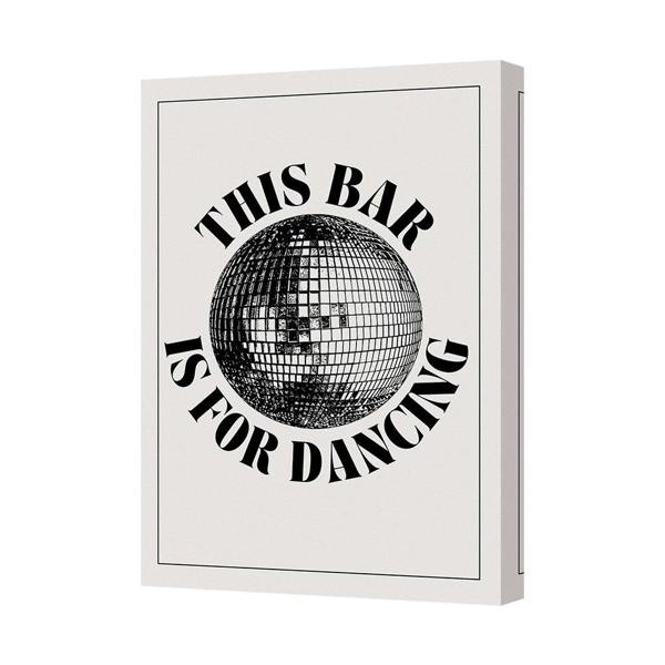 Benjamin Tate Design This Bar Is For Dancing Disco Ball Canvas Art Print With Deep Wooden Frame