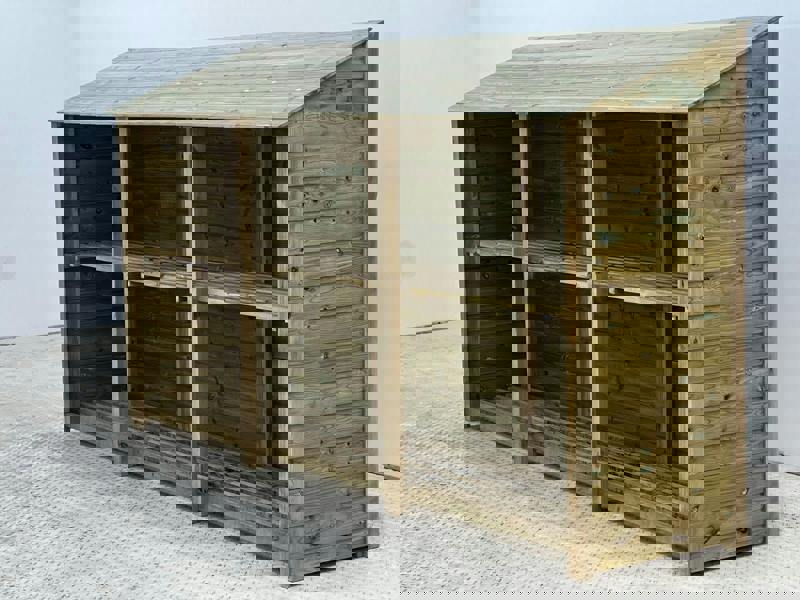 Arbor Garden Solutions Wooden Premium Tongue/Groove Log Store with Shelf W-335cm, H-126cm or 180cm, D-88cm