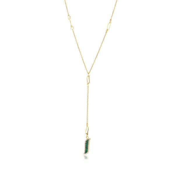 Wave Symphony Lariat Necklace - Malachite - Lila Rasa