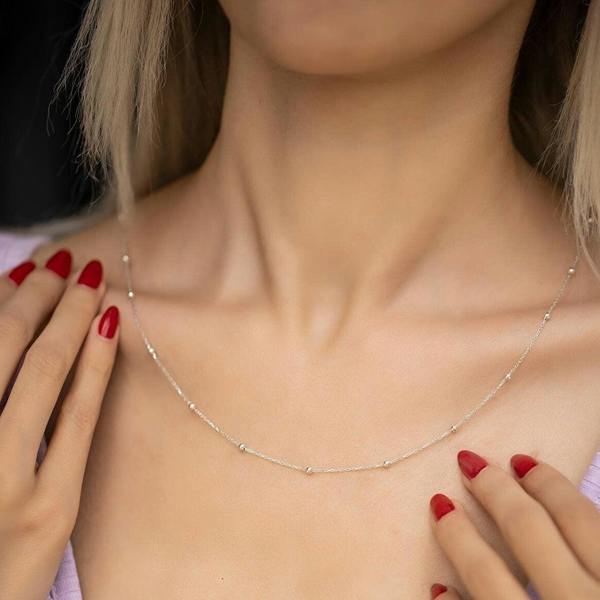 Spero London Twisted and Beaded Chains Sterling Silver Layering Necklace Set