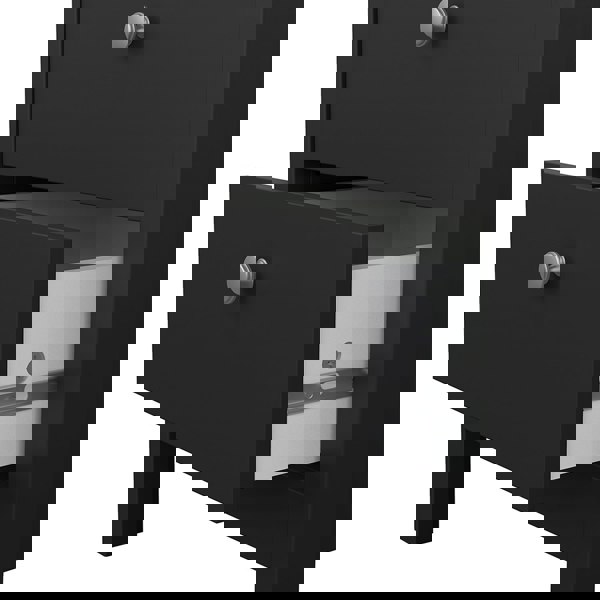 Furniture To Go Madrid Bedside Table 2 drawers in Matt Black