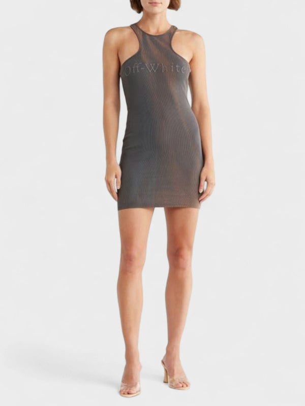 Off-White Laundry Ribbed Rowing Mini Dress