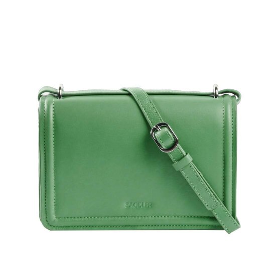 SADDLER "Kate" Leather Flapover Handbag - Dual  Function Strap,  Phone Pocket - RFID Protected - Jelly Bean