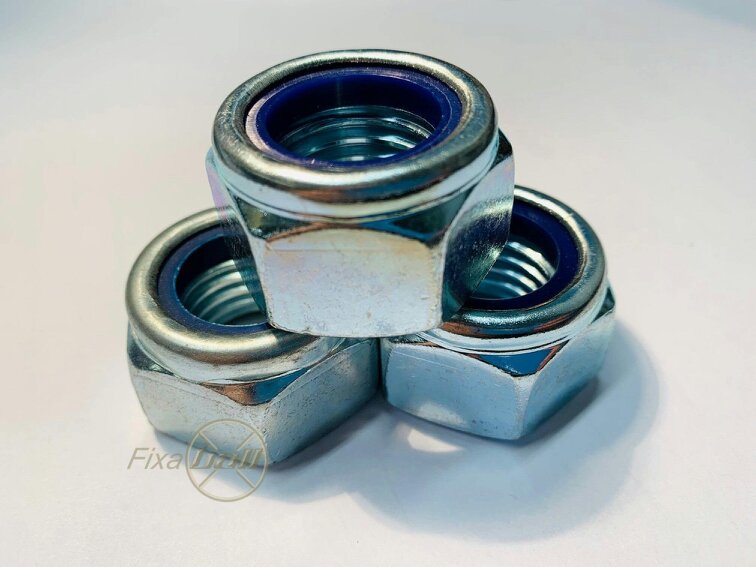 Fixaball Metric Hex Nyloc Nuts Steel Zinc Cr3 BZP P Type Class 8