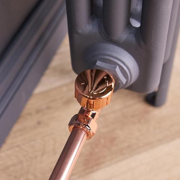 Flode Straight Thermostatic Radiator Valve Pack | 15mm x 1/2" | Copper