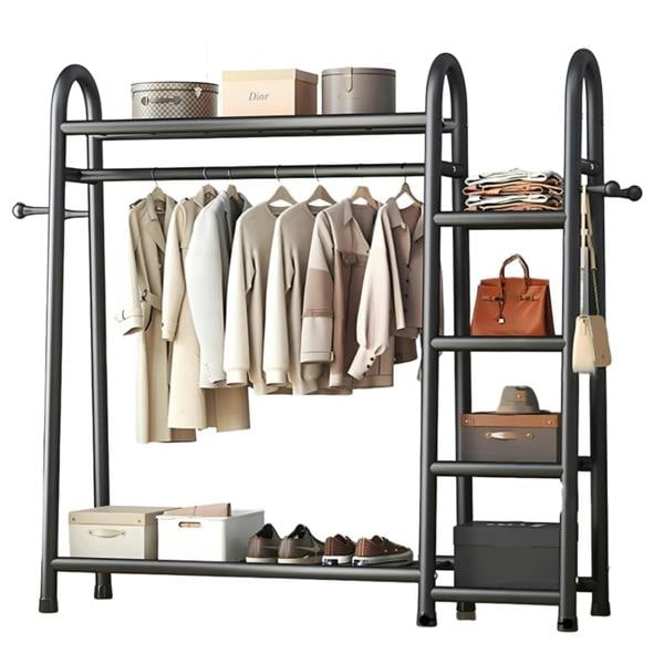 Havendro Heavy Duty Open Wardrobe Double Clothes Rail Garment Hanging Stand