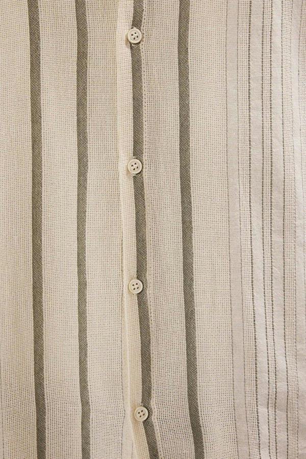 WOVCOR Regular Fit Striped Linen Textured Men’s Shirt