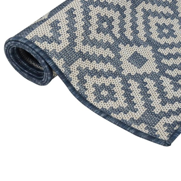 Berkfield Outdoor Flatweave Rug 200x280 cm Blue Stripes