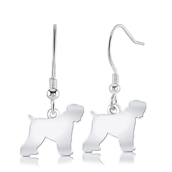 Mylee London Russian Black Terrier Silhouette Silver Earrings
