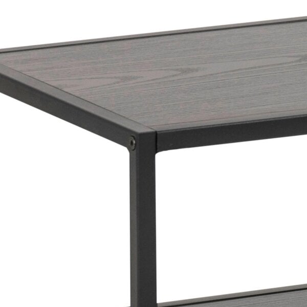 Wyld Haus El Paso Black Metal Open TV Unit 3 Black Shelves