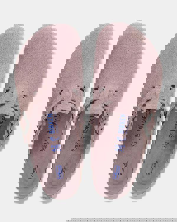 Birkenstock Boston Tonal Footbed Suede Leather Womens Clogs - Faded Purple Tonal FB