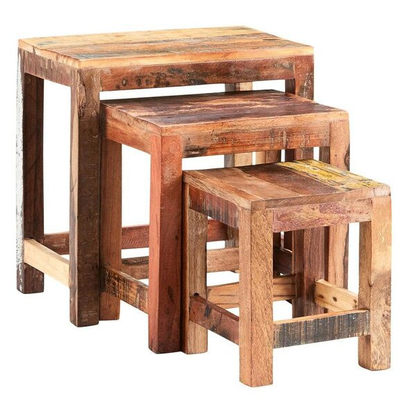 Wyld Haus Seattle Set of 3 Reclaimed Wood Nesting Tables