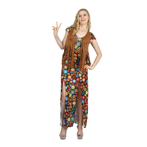 Bristol Novelty Womens/Ladies Flowery Hippie Dress Costume - Multicoloured - 