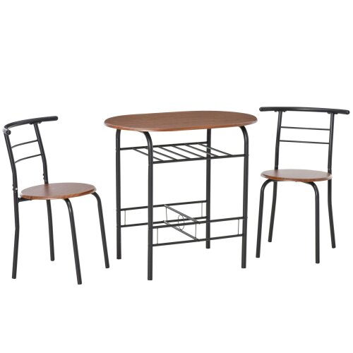 Wyld Haus Vidiba Wooden Natural 3 Piece Compact Dining Set