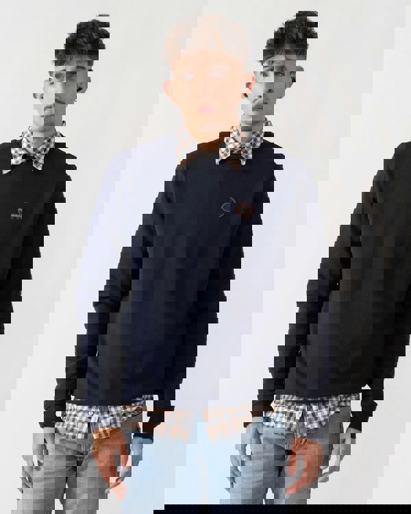 Napapijri Badge Mens Crew Neck Sweatshirt - Blue Marine 176