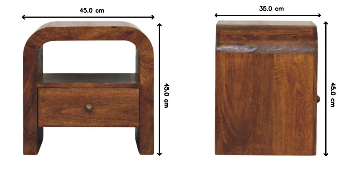 Artisan Furniture Darcy Chestnut Nightstand with Drawer and open shelf