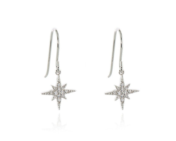Cachet London North Star Silver French Wire Earrings
