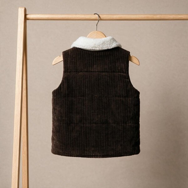 Mini Cuddles Colourblock Gillet (Brown & White)