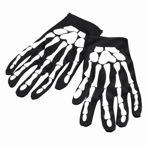 Bristol Novelty Unisex Adults Skeleton Gloves - Black/White - 
