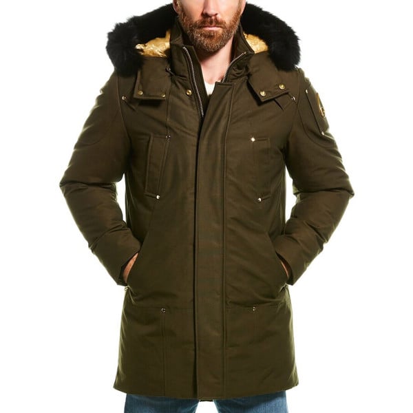 Moose Knuckles Stag Lake Black Trim Parka Down Jacket Coat - Green