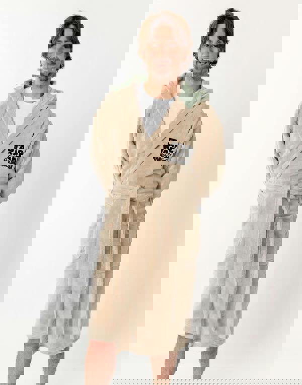 Star Wars Unisex Brown Mandalorian Hooded Bathrobe