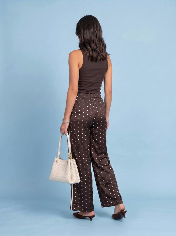 Urban Bliss Spot Tape Side Trouser Chocolate