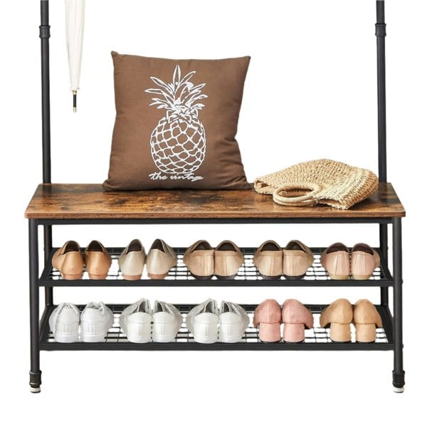 Modcraft Large Hall Tree Coat Rack with Bench and Shoe Rack