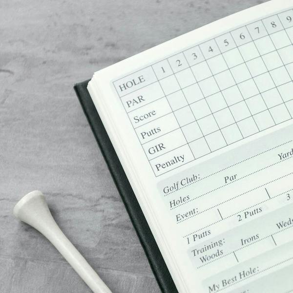Personalised Leather Golf Notebook - lifestyle shot
