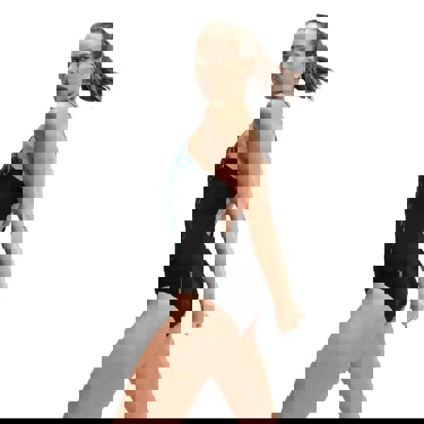 Navy blue Speedo placement muscleback swimsuit with blue accents