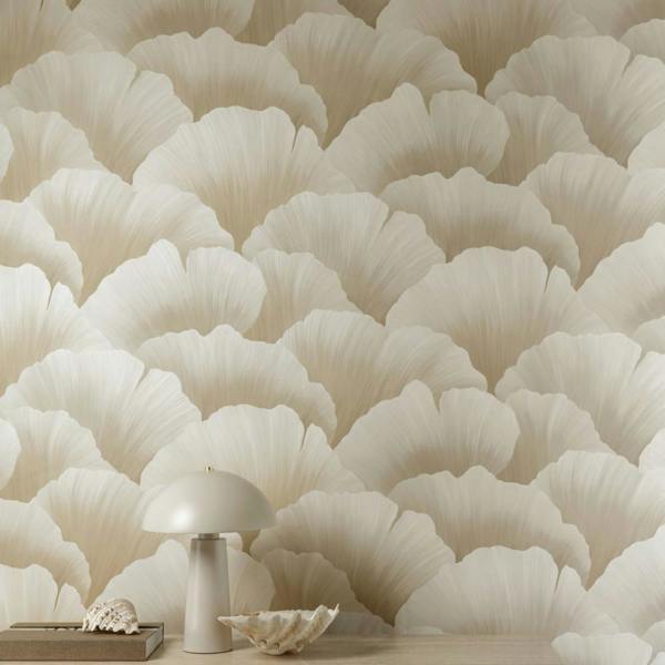 Grandeco Boutique Coral Petal Luxury Weight Embossed Wallpaper, Beige