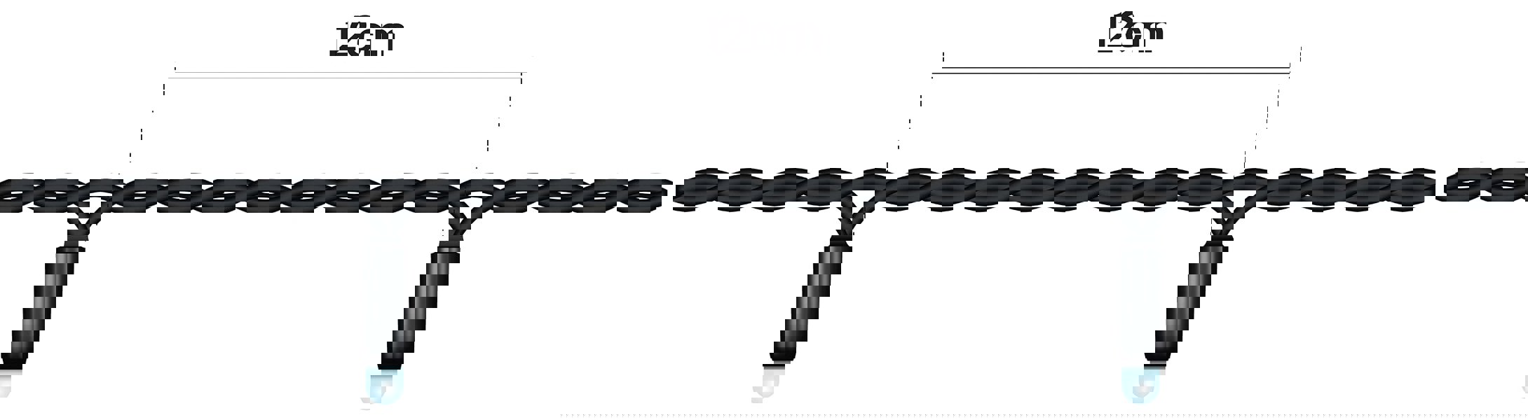 Eagle Connect Led String Lights Black Rubber Warm White 5M