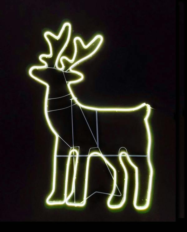 74 x 40cm to 89 x 50cm Reindeer Neon Effect Rope Light Silhouettes with 90 Warm White LEDs image 1