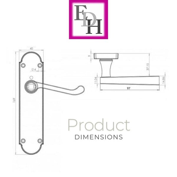 EDH Door Hardware Satin Chrome Modern Fresh Epsom Internal Door Handles
