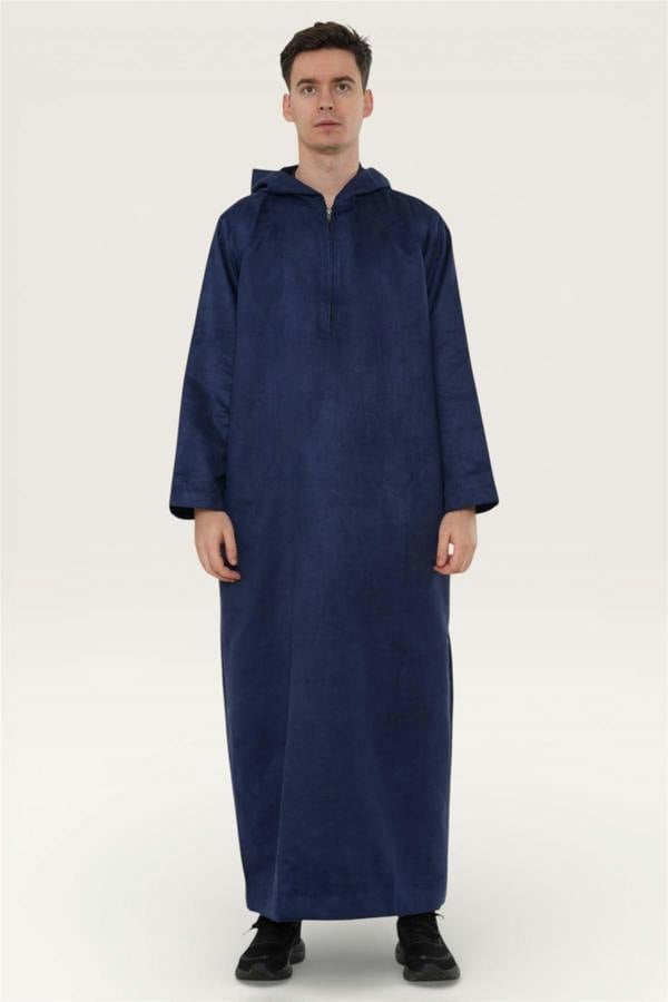 Infinity Leather Men's Hooded Eid Moroccan Jubba Robe Ramadan Eid Thobe - HM12