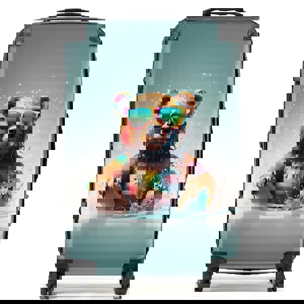 Warren Reed Splashart Bear In Glasses Suitcase