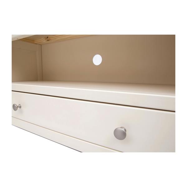 Cabinet Bits Maggiori Off White 1 Drawer TV Cabinet Chrome Knob