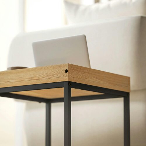 Wyld Haus Lavi Set Of 2 Boxy Nesting Tables Wooden Black And Wood Effect