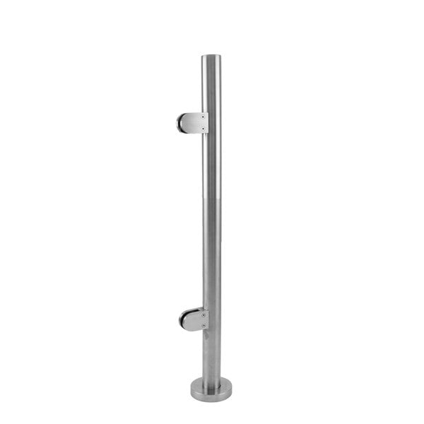 Stainless steel balustrade end post, 90cm high, featuring a sleek, polished finish and sturdy base for enhanced durability and style