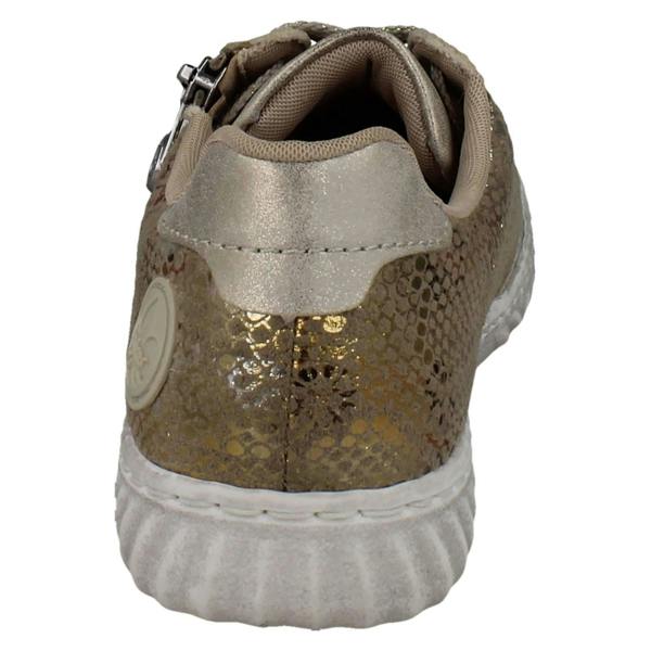 Rieker Ladies Rieker Metallic Reptile Print Trainers N0902