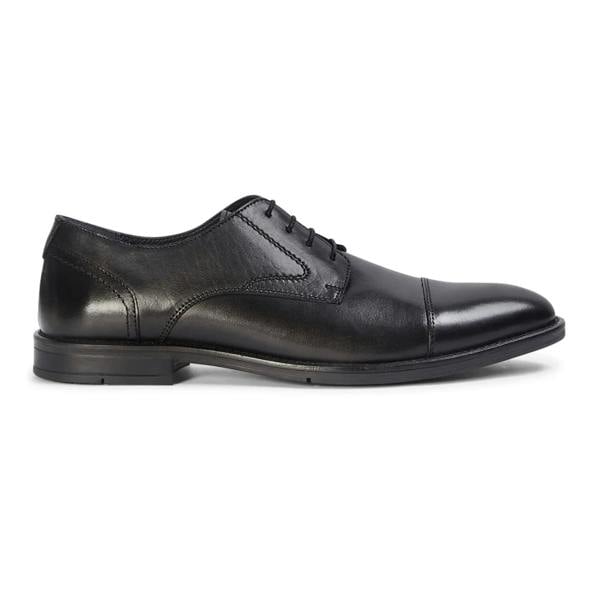 Paul Andrew Regent - Men's Black Burnished Leather Derby Shoes