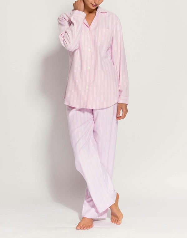 British Boxers Women's Brushed Cotton Pyjama Set – Westwood Pink Stripe