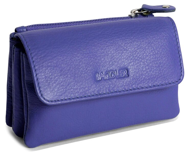 SADDLER Spacious Leather Purse "Lily" – Handmade by Saddler | RFID Protected & Gift Boxed | Triple Gusset Design for Cards, Coins & Keys - Ultra Violet
