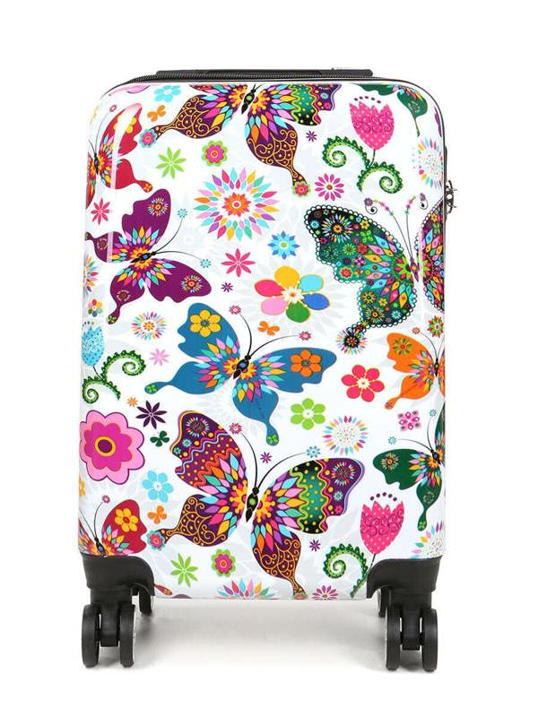 Snowball Hard Shell Printed Dual 4 Wheel Luggage Suitcase