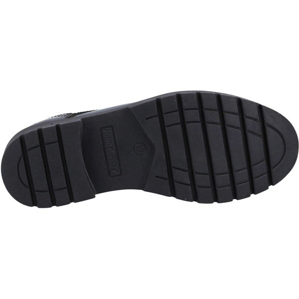 Hush Puppies Jayne Patent SNR Leather Girls's Black Lace-Up Shoes