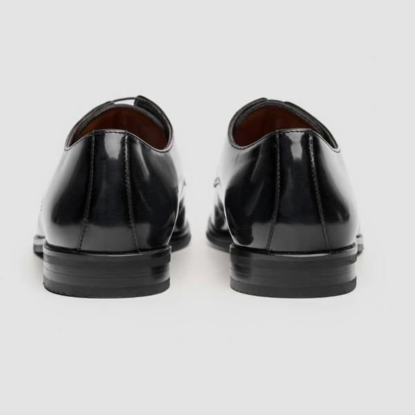 House Of Cavani Chester - Men's Black High-Shine Polished Derby Shoes