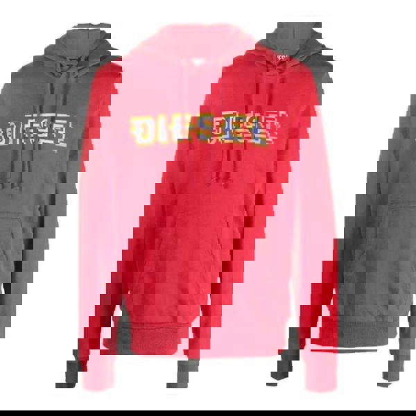 Diesel Mens Pixel Logo Hoodie - Red - 